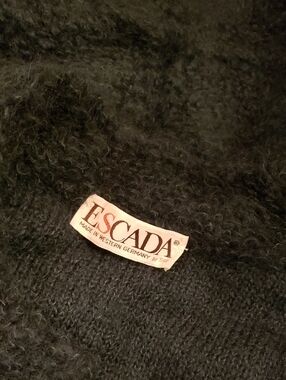 Escada Green Fuzzy Knit Sweater jacket